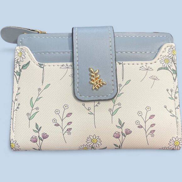 FLORAL LIGHT BLUE SMALL WALLET - Picture 1 of 2